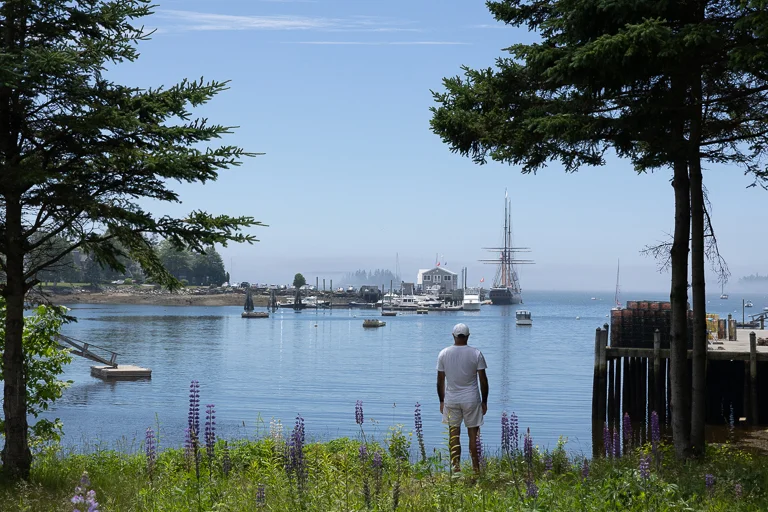 Boothbay Harbor coastline scene