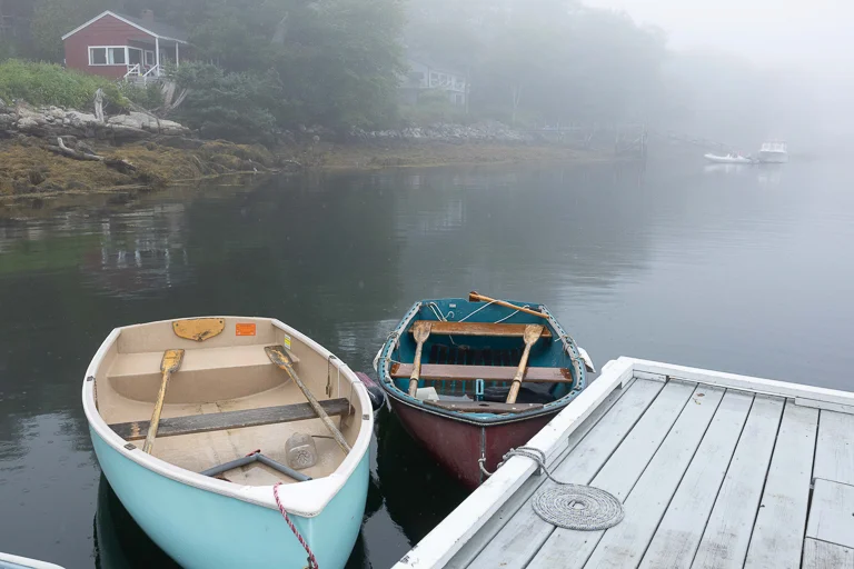 foggy Boothbay Harbor