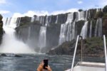 approaching Iguazu Falls from a boat